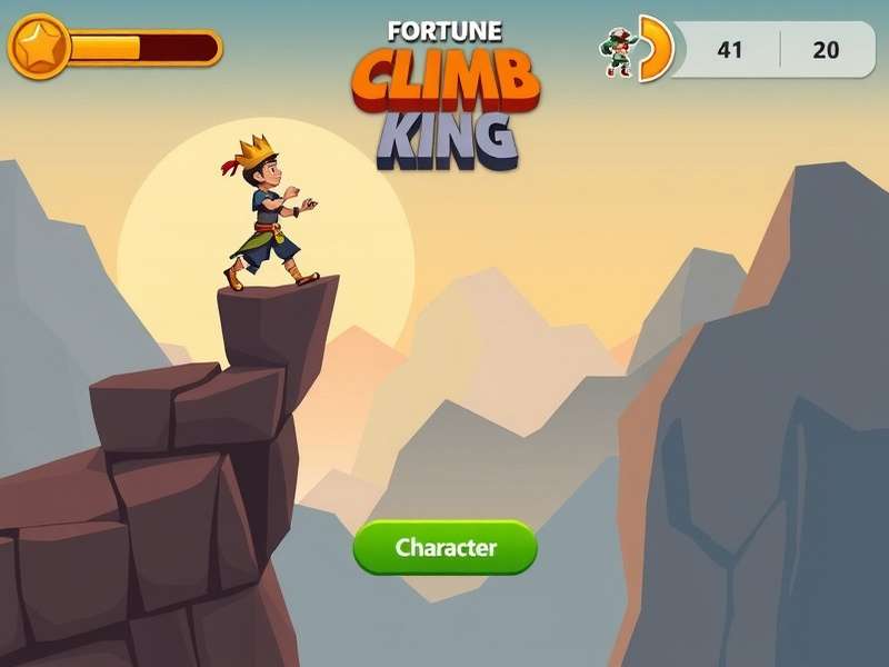 Fortune Climb King gameplay screenshot showing character climbing