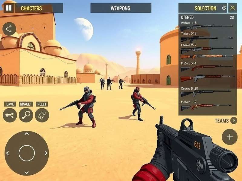 Khamsin Killers gameplay screenshot showing desert battle environment