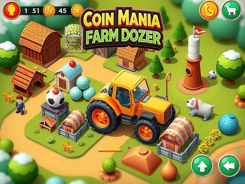 Coin Mania Farm Dozer gameplay showing farm and puzzle elements
