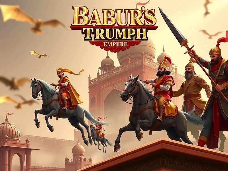 Babur S Triumph visual design showing Mughal architecture and art style