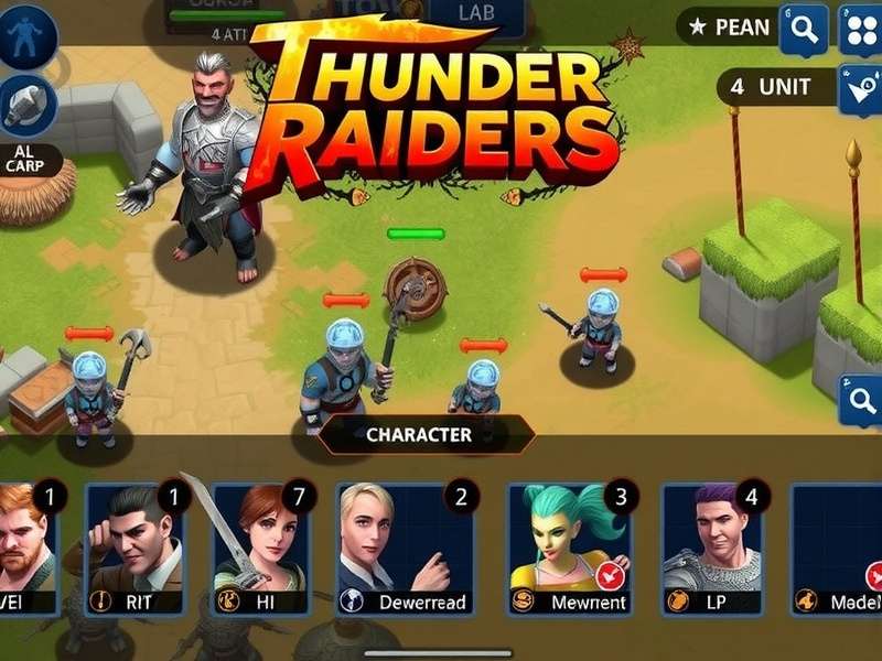 Thunder Raiders strategy interface showing unit management