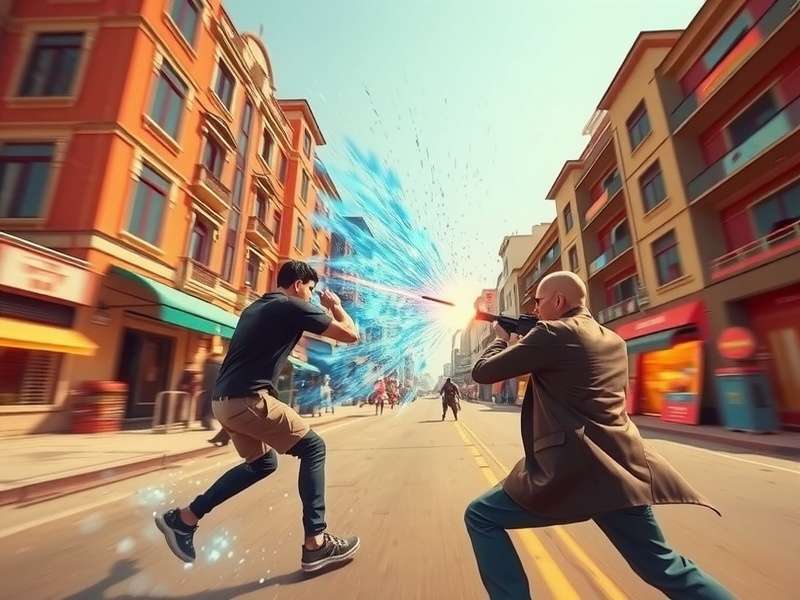 Superhot Desi Riot gameplay screenshot showing time manipulation mechanics