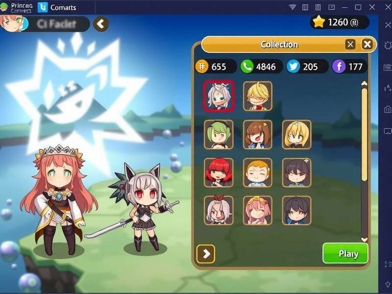 Princess Connect Gacha Game characters and interface