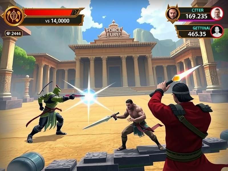 Force Fury exploration scene showing temple environment