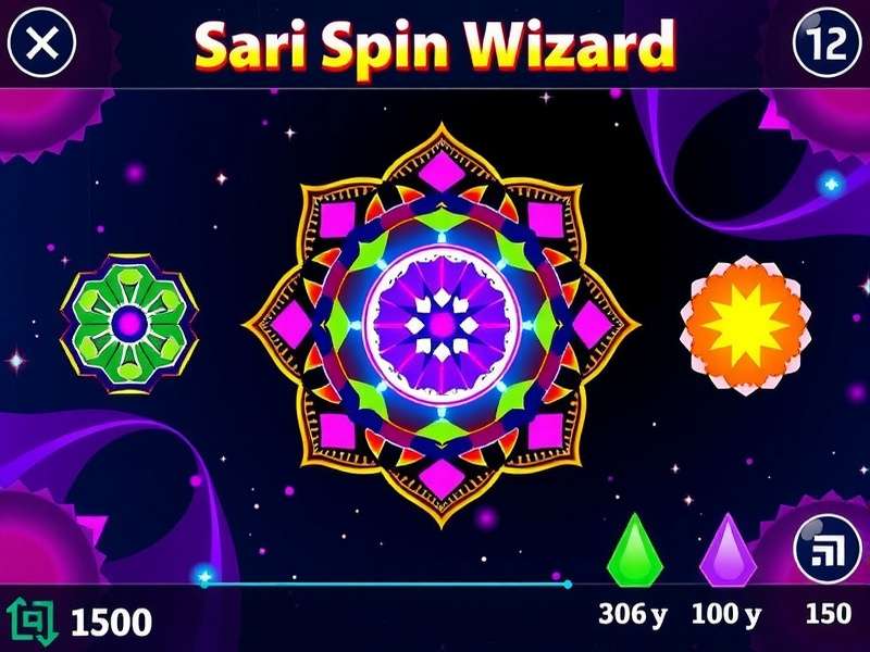 Sari Spin Wizard gameplay interface showing colorful sari patterns