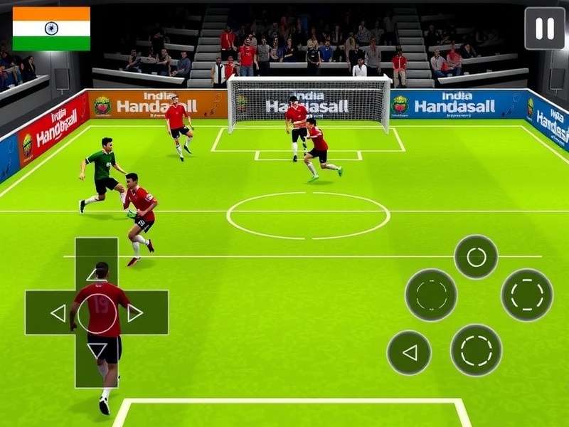 India Handball Sensation Pro gameplay screenshot showing intense match action