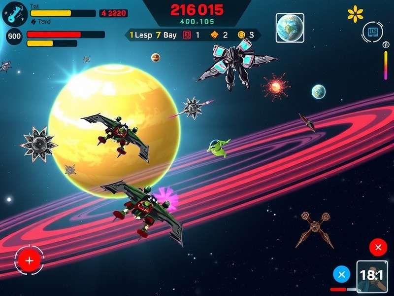 Planetary Blaze Adventure gameplay screenshot showing space exploration