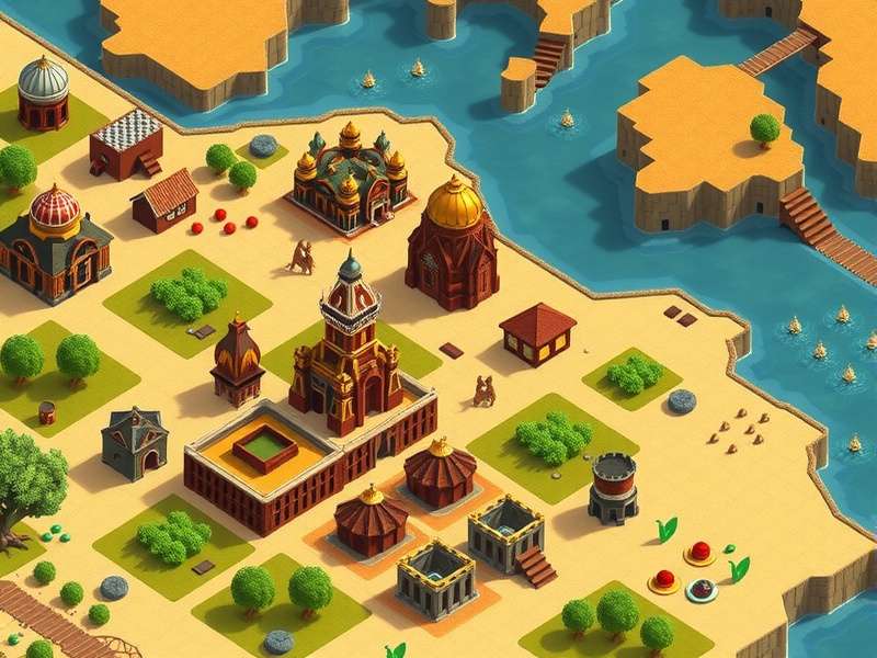 Empire Builders city layout showing optimal building placement