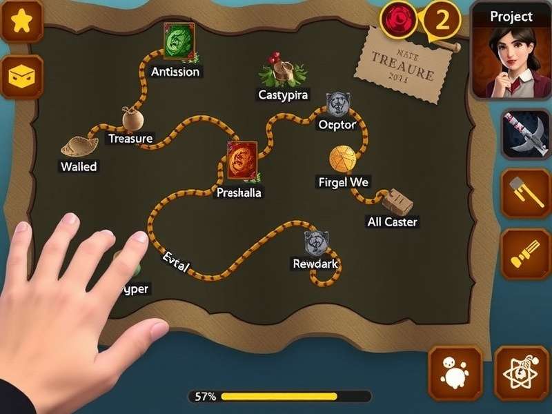 Anise Plunder Hunt gameplay screenshot showing treasure map