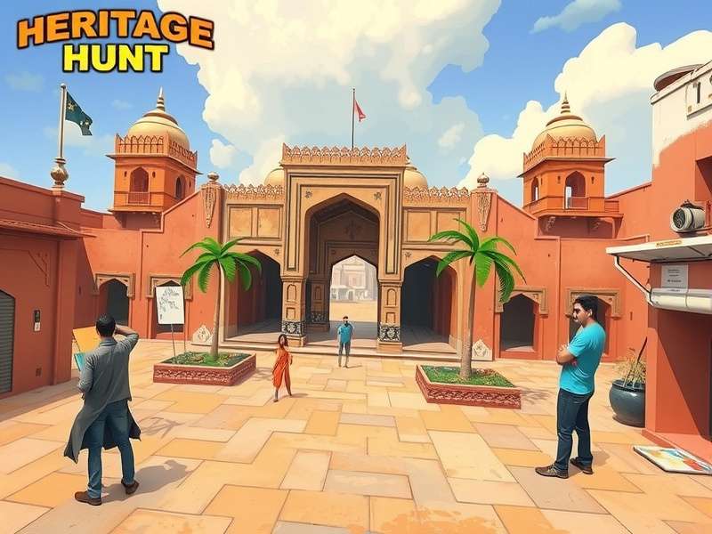 Development team working on Hyderabad Heritage Hunt features