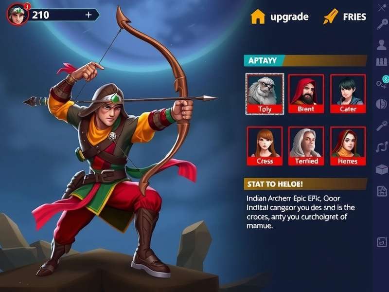 Indian Archero Epic Hero gameplay screenshot showing archery combat