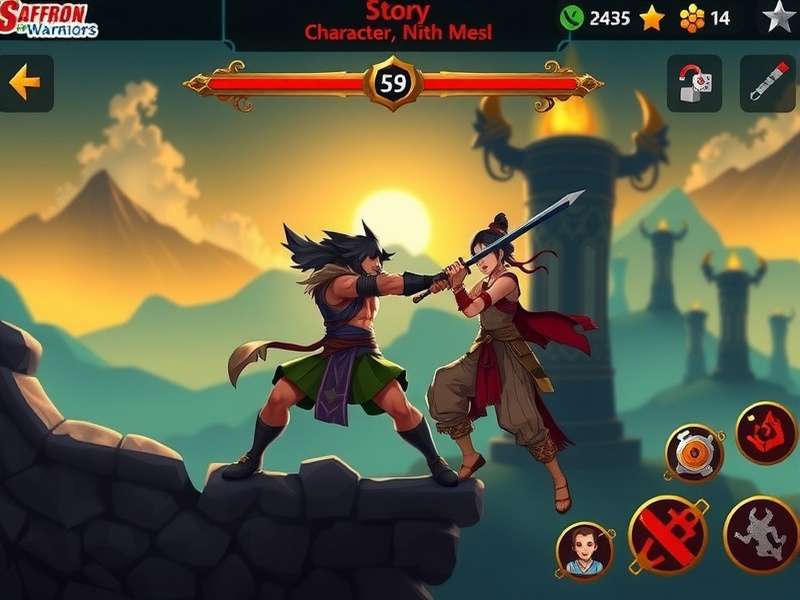 Saffron Blade Warriors character selection screen