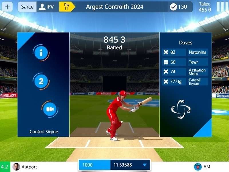 Cricket Dash 2024 gameplay screenshot showing batting interface