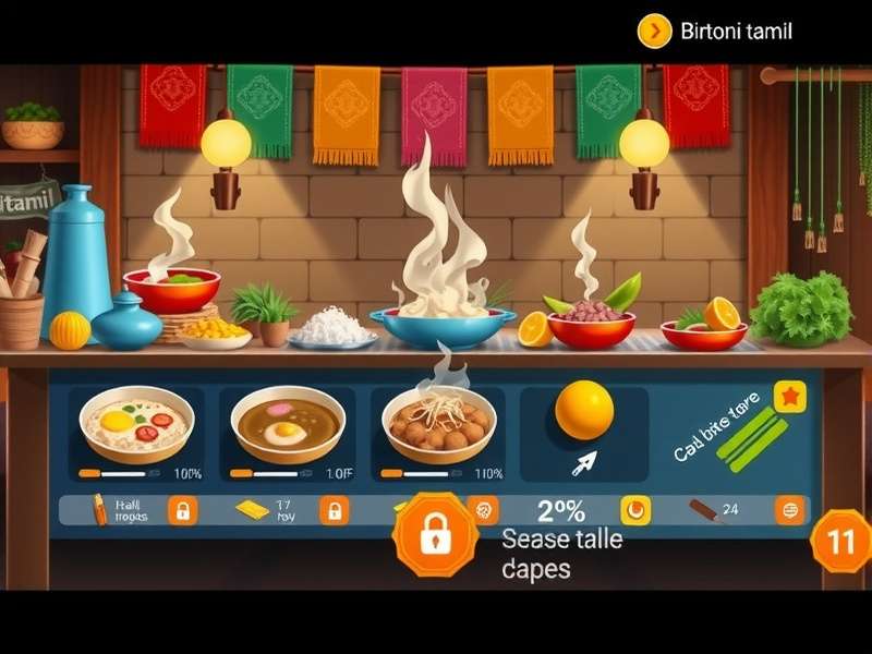 Biryani Hunt Tamil gameplay screenshot showing cooking interface