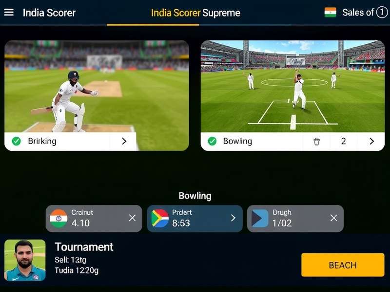 India Scorer Supreme tournament selection screen