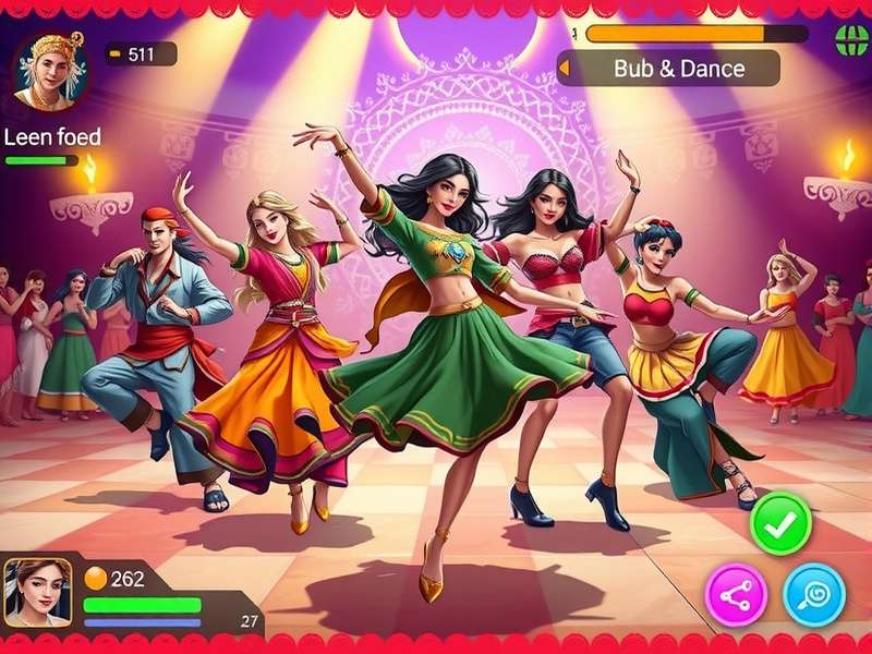 Bolly Dance Grandeur user interface and gameplay mechanics