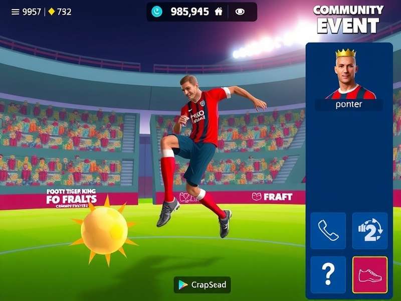 Footy Tiger King gameplay screenshot showing football action