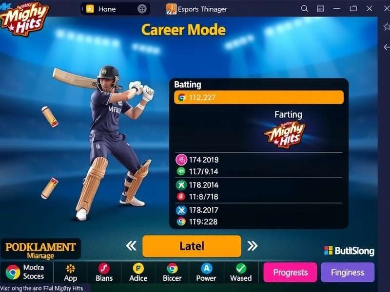 Mohali Mighty Hits gameplay screenshot showing batting interface