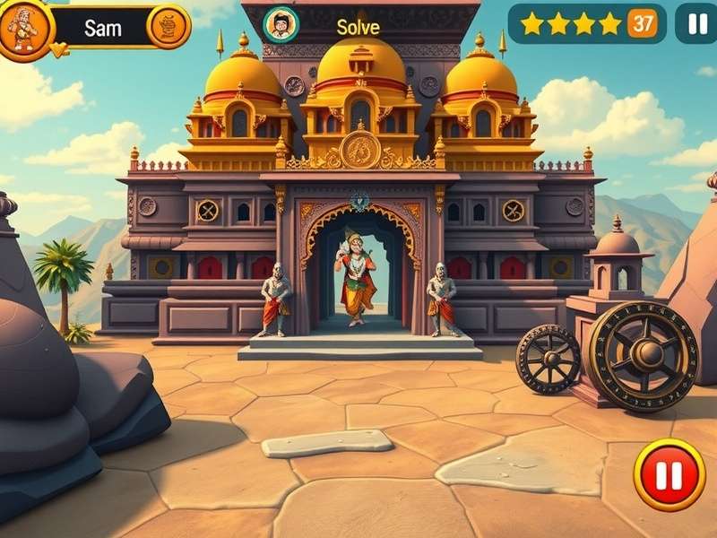 Puzzle solving in Divine Krishna Temple Quest