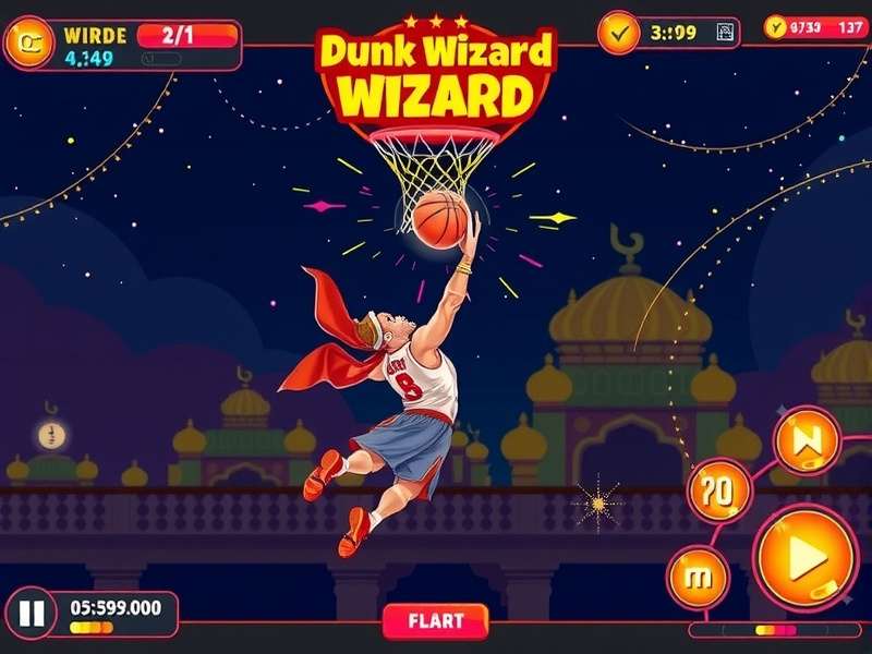 Dunk Wizard Basketball Wizard gameplay screenshot showing magical basketball action