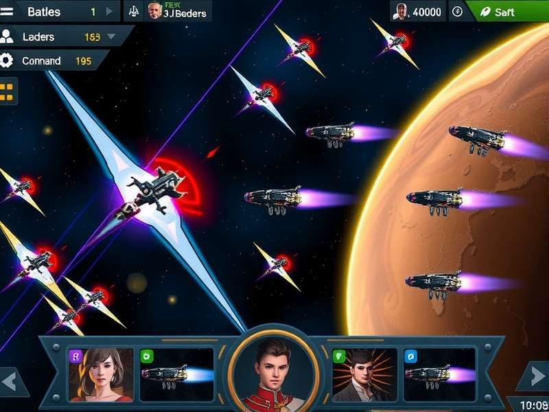 Fennel Chronicles Galaxy Wars main gameplay screen showing space battles and strategy elements