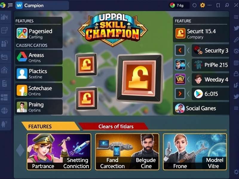 Uppal Skill Champion features showcase including security and social elements