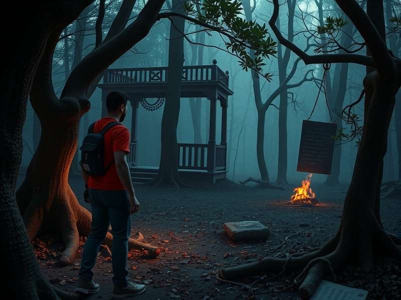 Story revelation scene in Nagaon Scary Sanctuary showing ancient manuscript