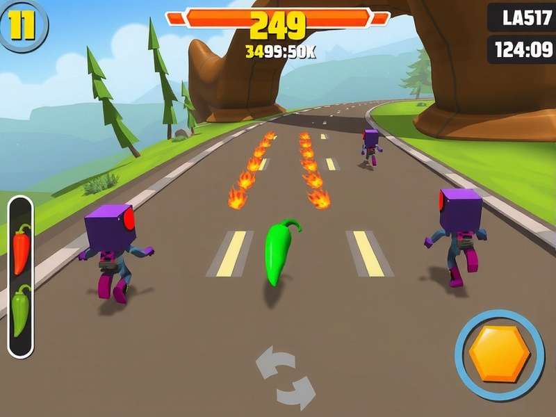 Hot Pepper Sprint King character customization screen with various outfits