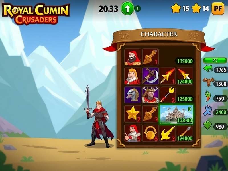 Royal Cumin Crusaders character selection screen