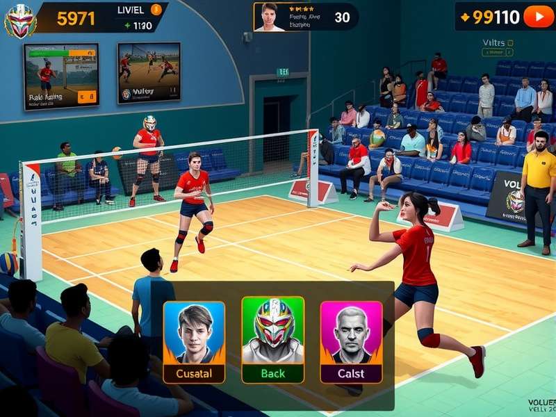 Volley Warriors India gameplay screenshot showing realistic volleyball action