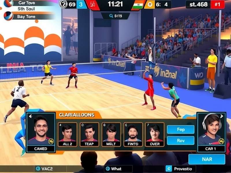 Volley Warriors India character customization screen showing diverse player options