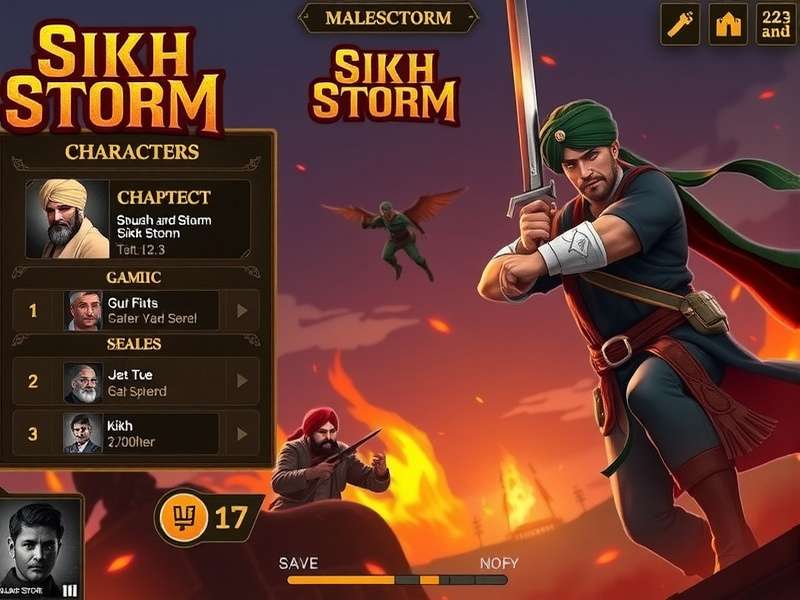 Sikh Storm Game Main Interface