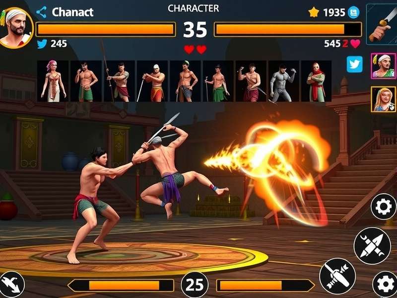 Fierce Warrior Combat character selection screen showing diverse Indian warriors