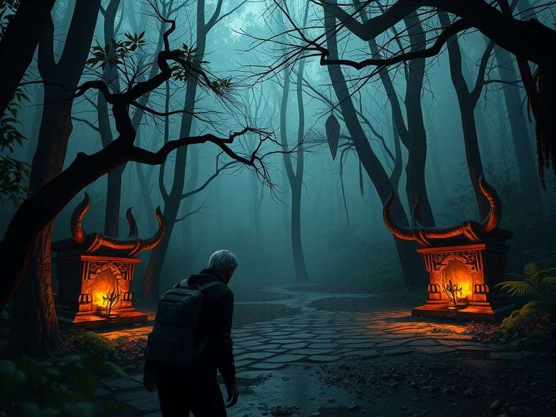 Stealth gameplay in Nagaon Scary Sanctuary showing player hiding from entity