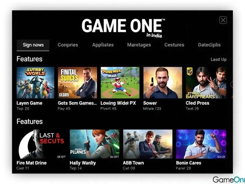 Game One In India game library showcasing diverse gaming categories