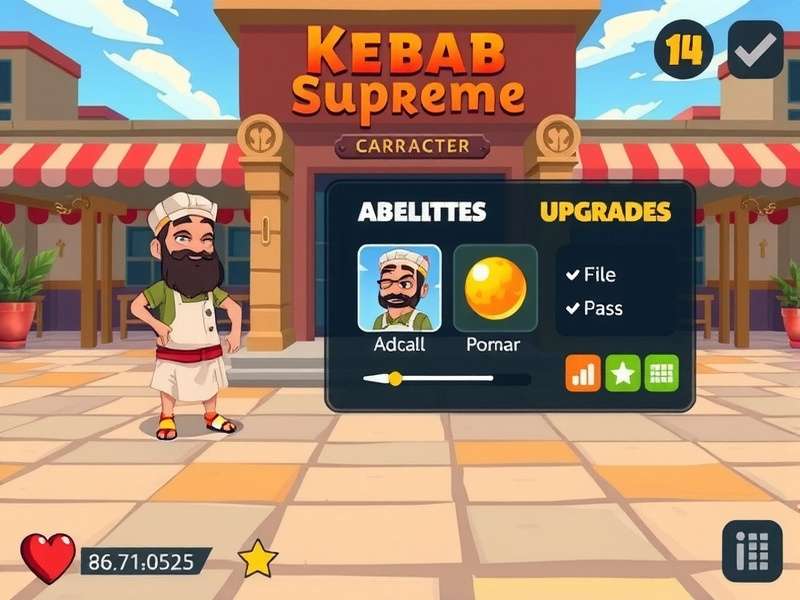 Kebab Supreme character abilities and upgrade screen
