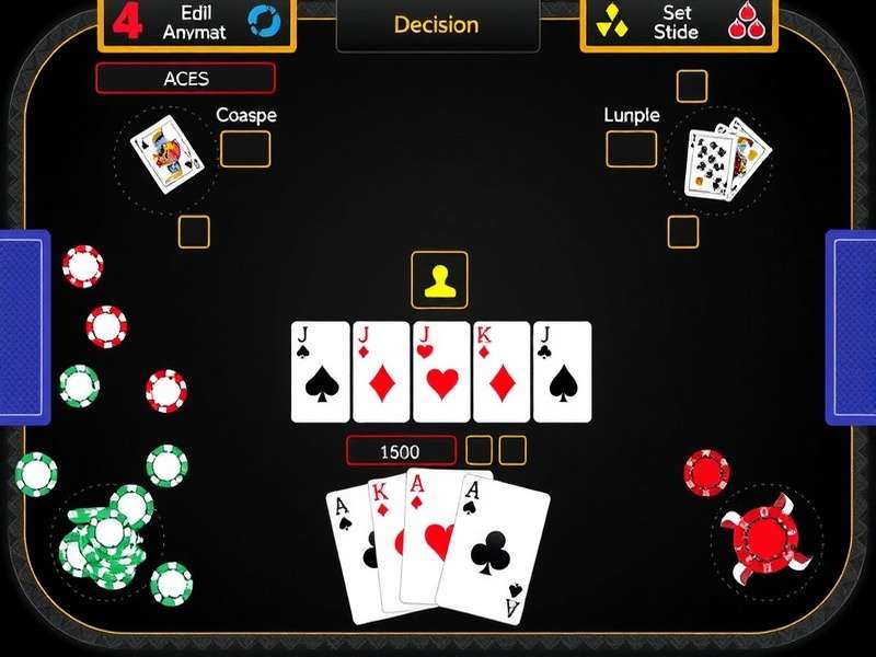 Aces Of Teen Patti game in progress with cards and chips