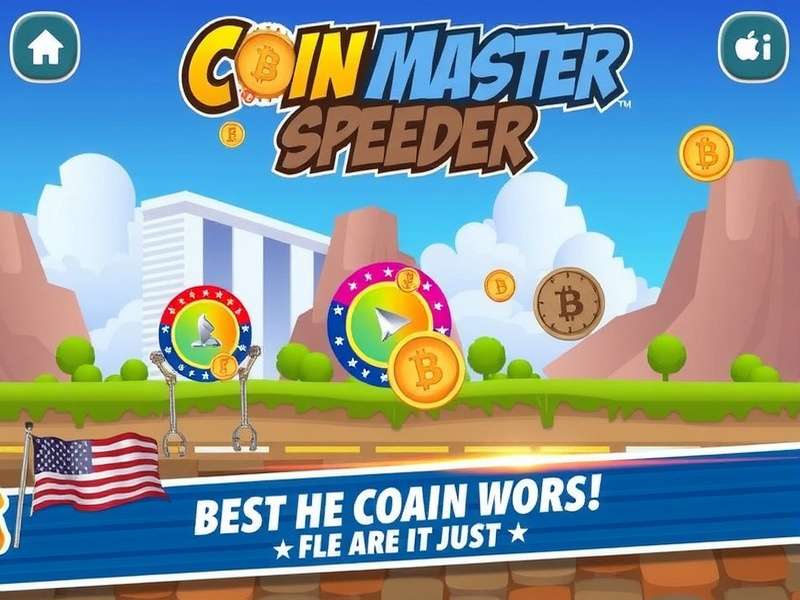Coin Master game interface on a large desktop monitor