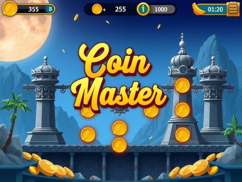 Coin Master game interface on a laptop screen with virtual coins and a spinning wheel