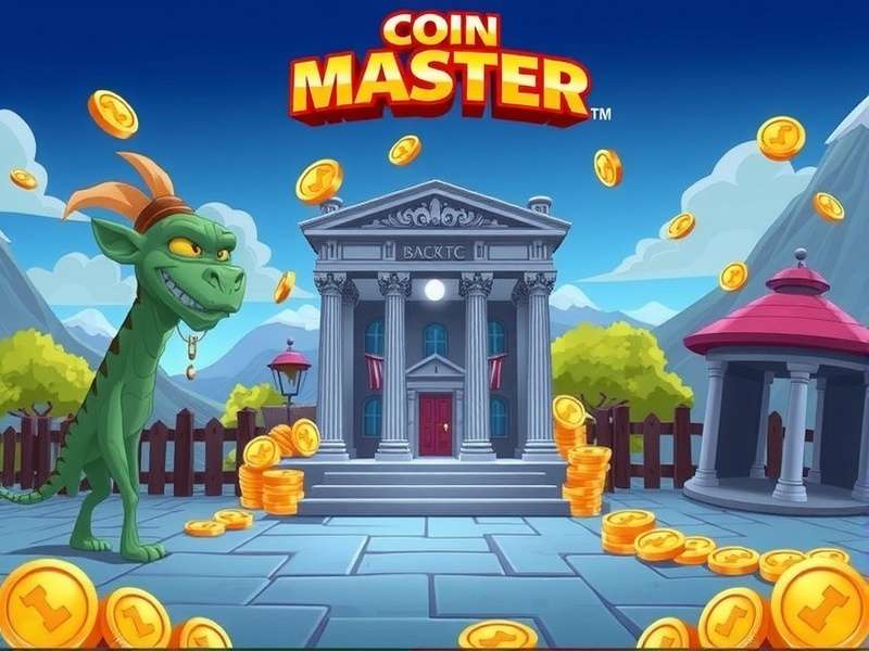 Coin Master Gameplay Interface showing slot machine and village