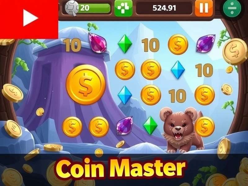 Coin Master gameplay on PC showing village and slot machine