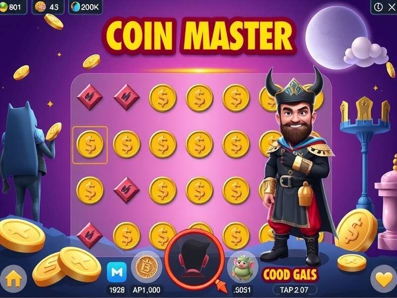 Coin Master game interface showing spins and villages