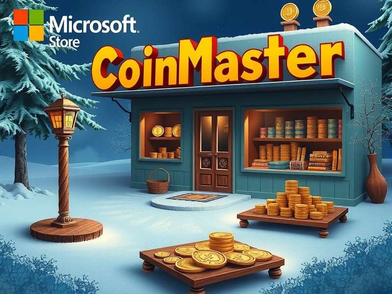 Coin Master Microsoft Store hero image featuring gameplay on Windows PC with Indian flag colors