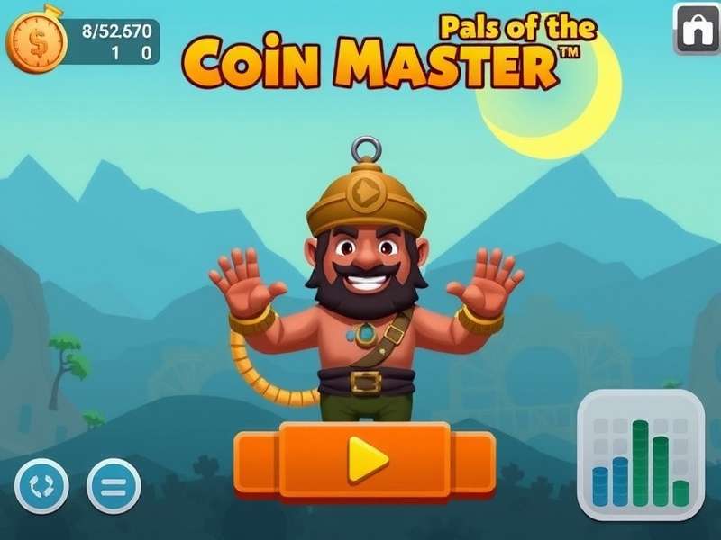 Coin Master gameplay on mobile showing spins and village building