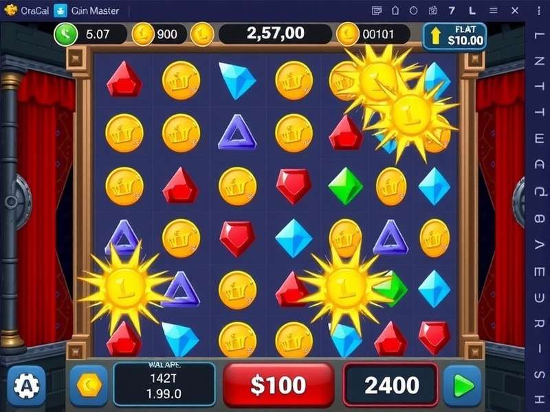 Coin Master game playing on mobile with coins and spins