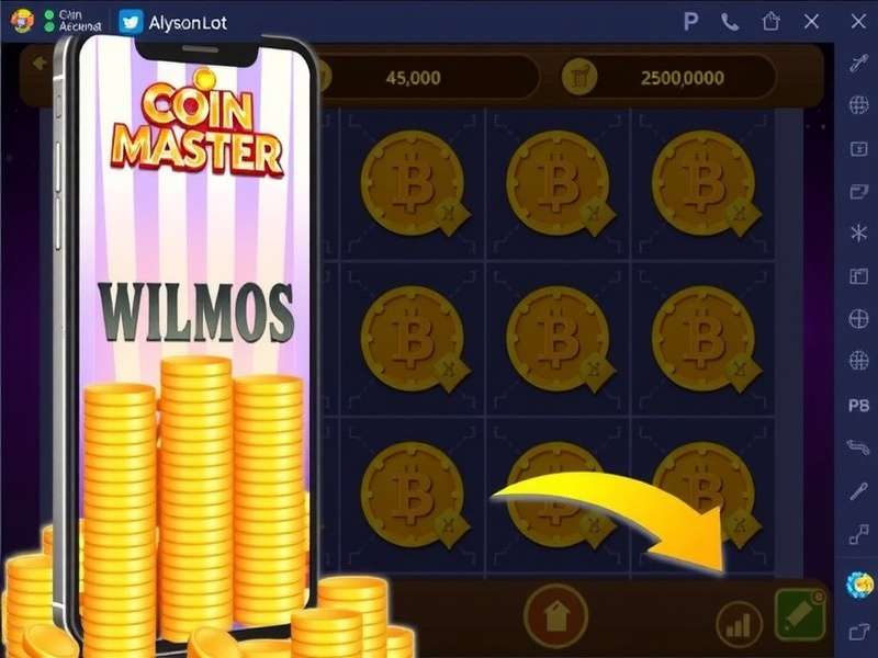 Coin Master app gameplay overview showing spins, villages and raid mechanics